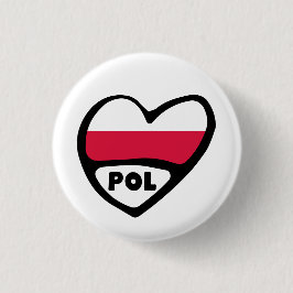Poolse landcode Vlaggenhoofdtoegangspasje, POL Ronde Button 3,2 Cm
