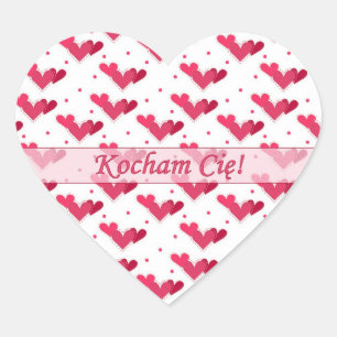 Poolse liefdesrode harten op wittekiker hart sticker