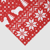 Poolse Lowland Herdershonden Kerstpatroon Rood Tissuepapier (Detail)