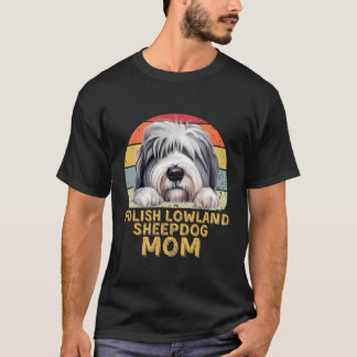 Poolse Lowland Sheepdog Moeder Retro Mijn honden z T-shirt