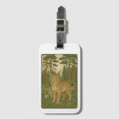 Poolse Lynx Bos Volks Kunst Bagagelabel (Voorkant (verticaal))