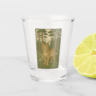 Poolse Lynx Bos Volks Kunst Shot Glas