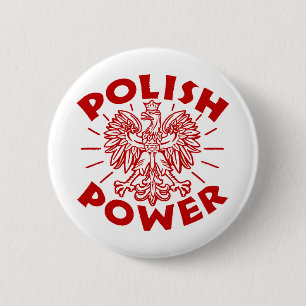 Poolse macht ronde button 5,7 cm