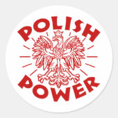 Poolse macht ronde sticker (Voorkant)