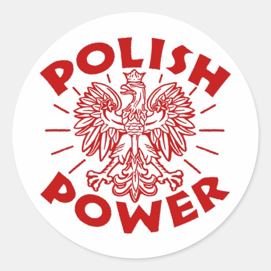 Poolse macht ronde sticker (Voorkant)