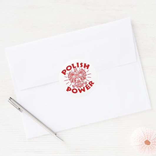 Poolse macht ronde sticker (Envelop)