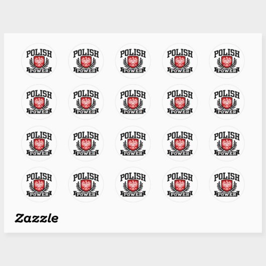 Poolse macht ronde sticker (Vel)