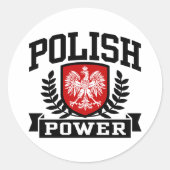Poolse macht ronde sticker (Voorkant)
