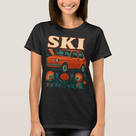 Poolse Maluch Retro Volkskunst T-shirt (Voorkant)
