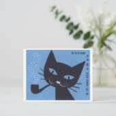  Poolse matchbox met etiket op kattenrokerpijp Briefkaart (Staand voorkant)