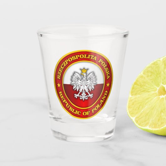 Poolse Medallion Apparel Shot Glas (Voorkant)