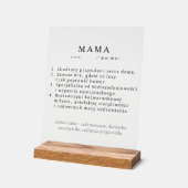 Poolse moeder cadeau - MAMA definitie Acryl Bord (Hoek)