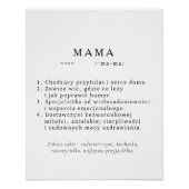 Poolse moeder cadeau - MAMA definitie Perfect Poster (Voorkant)