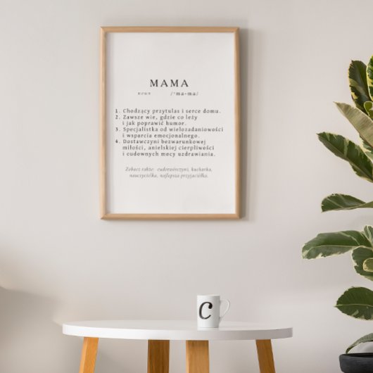Poolse moeder cadeau - MAMA definitie Perfect Poster