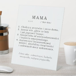 Poolse moeder cadeau - MAMA definitie Reclamebord Met Voetstuk