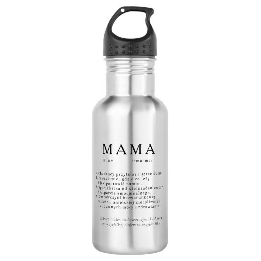 Poolse moeder cadeau - MAMA definitie Waterfles (Voorkant)