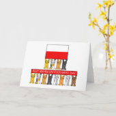 Poolse naamdag Cartoons katten Kaart (Gele Bloem)