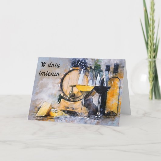 Poolse naamdagkaart wenskaart feestdagen kaart (Voorkant)