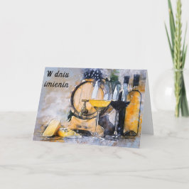 Poolse naamdagkaart wenskaart feestdagen kaart