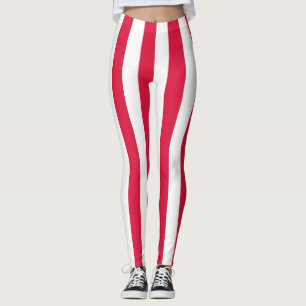 Poolse nationale vlagkleuren - verticale streep leggings