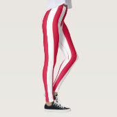 Poolse nationale vlagkleuren - verticale streep leggings (Rechts)