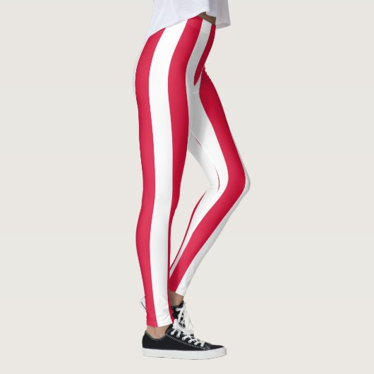 Poolse nationale vlagkleuren - verticale streep leggings (Rechts)