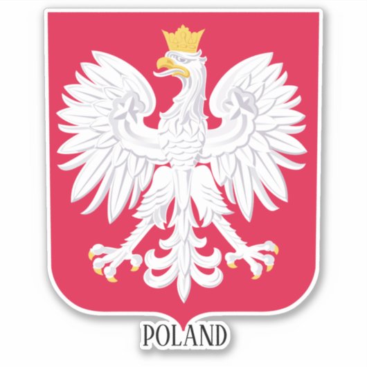 Poolse nationale wapenschild patriottisch sticker (Voorkant)