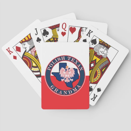 Poolse oma uit Texas Round Pokerkaarten (Achterkant)