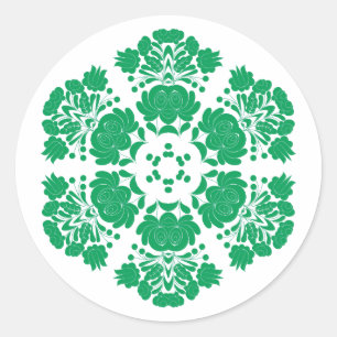 Poolse ontwerp bloemen ronde sticker