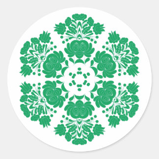 Poolse ontwerp bloemen ronde sticker