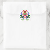 Poolse ontwerp bloemen ronde sticker (Tas)