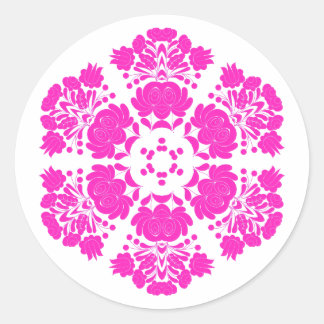 Poolse ontwerp bloemen ronde sticker