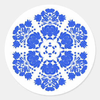 Poolse ontwerp bloemen ronde sticker