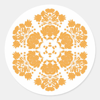 Poolse ontwerp bloemen ronde sticker