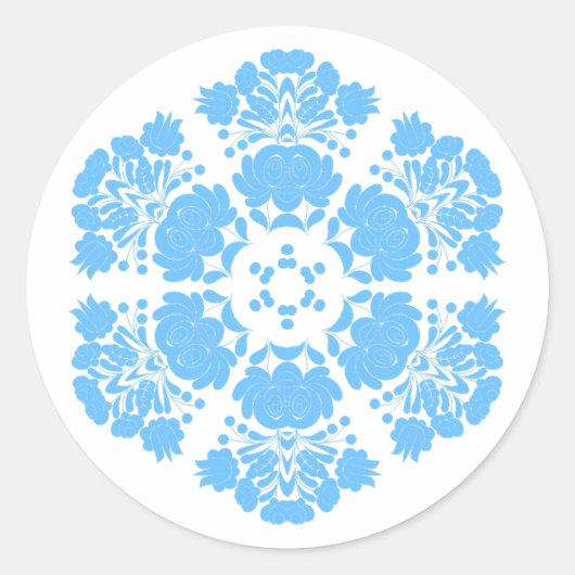 Poolse ontwerp bloemen ronde sticker (Voorkant)