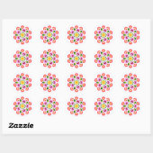 Poolse ontwerp bloemen ronde sticker (Vel)