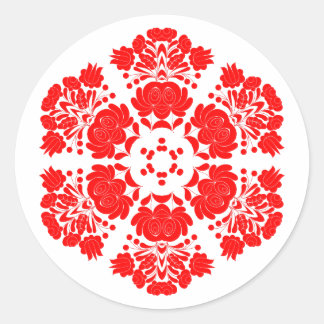 Poolse ontwerp bloemen ronde sticker
