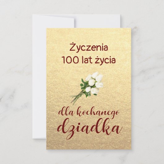 Poolse opa verjaardag kartka urodziny 100 lat (Voorkant)