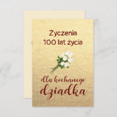 Poolse opa verjaardag kartka urodziny 100 lat (Voorkant / Achterkant)