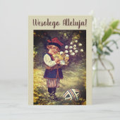  Poolse paaseieren Wesolego Alleluja Kaart (Staand voorkant)