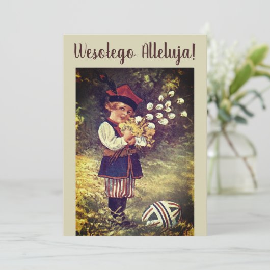  Poolse paaseieren Wesolego Alleluja Kaart (Staand voorkant)