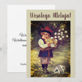  Poolse paaseieren Wesolego Alleluja Kaart (Voorkant / Achterkant)