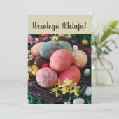  Poolse paaseieren Wesolego Alleluja Kaart (Staand voorkant)