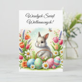 Poolse paasgroeten Wesolych Swiat Kaart (Staand voorkant)