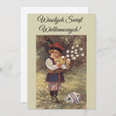 Poolse paasgroeten Wesolych Swiat uitnodiging (Voorkant / Achterkant)