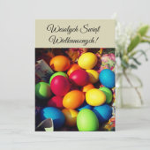 Poolse paasgroeten Wesolych Swiat uitnodiging (Staand voorkant)