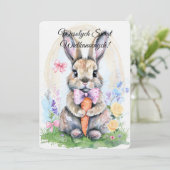 Poolse Paashaas Konijn Wesolych Swiat Kaart (Staand voorkant)