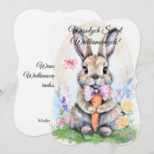 Poolse Paashaas Konijn Wesolych Swiat Kaart (Voorkant / Achterkant)