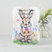 Poolse Paashaas Konijn Wesolych Swiat Kaart (Staand voorkant)