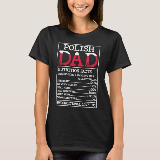 Poolse pap Nutrition Feit Poland Fathers Day App T-shirt (Voorkant)